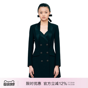 关晓彤同款YES BY YESIR叶谦设计师轻奢高级感立体剪裁西装连衣裙