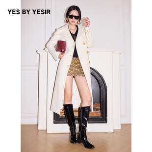 摩登锁扣结构领毛呢大衣 YESIR叶谦原创设计师2025年冬新款 YES