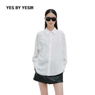 醋纤一朵玉兰慵懒宽松衬衫 YESIR叶谦原创设计师2026春新款 YES