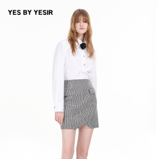 静奢蝴蝶骨扣饰通勤衬衫 梁洁同款 YESIR叶谦原创设计秋新款 YES