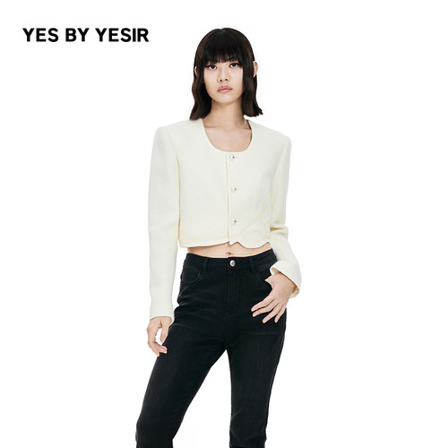 YESBYYESIR珠绣香风短外套