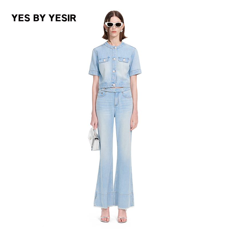 2025冰川蓝牛仔夹克套装