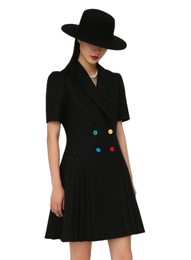 YES BY YESIR叶谦原创设计师春季 黑色修身连衣裙21FL17109