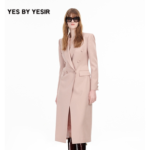 YES YESIR叶谦原创设计秋新款 曼塔玫瑰绵羊毛长款 风衣外套