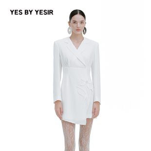 醋纤一朵玉兰西服连衣裙 YESIR叶谦原创设计师2026春新款 YES