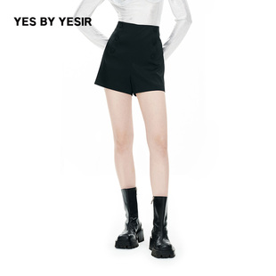 绝杀双排扣短裤 YES 女直筒裤 YESIR叶谦原创设计师春新款