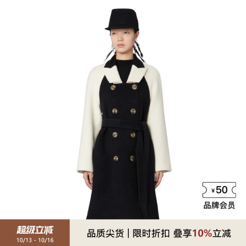 叶谦新品OL风长款毛呢大衣
