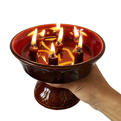 酥油灯陶瓷七星灯长明煤油灯