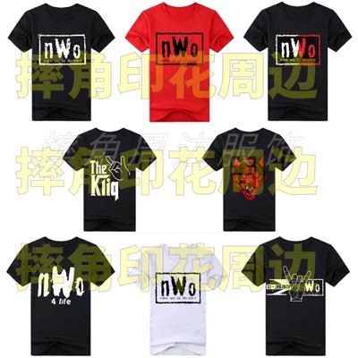 wwe世界新秩序NWO浩克霍肯New World Order摔角短袖纯棉宽松T恤