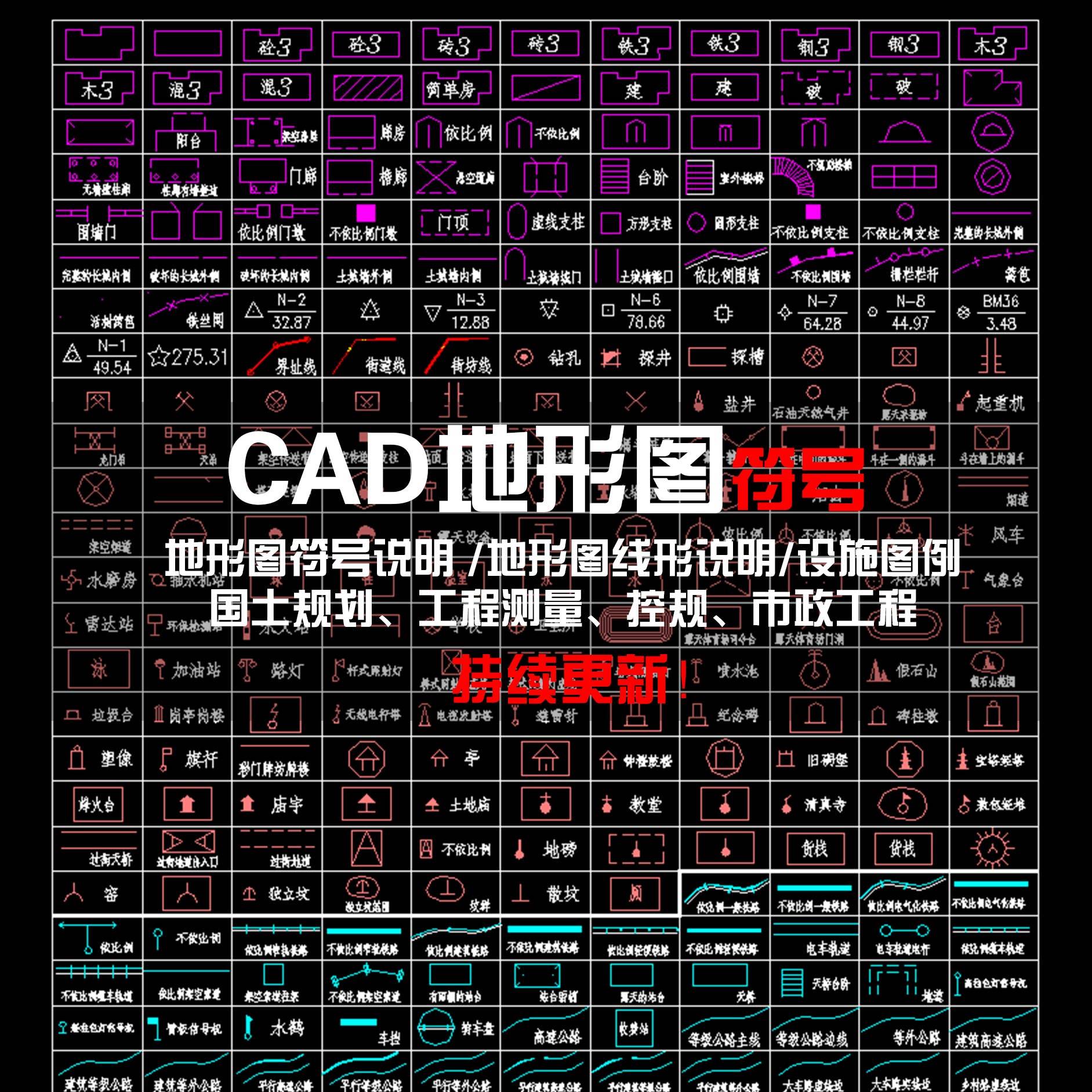 cad地形图符号线形规范说明图例国土规划工程测量控规给排水设施-封面