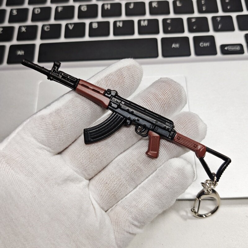 81-1步枪模型12cm八一杠钥匙链扣1/6微缩武器模型背包挂件送男友
