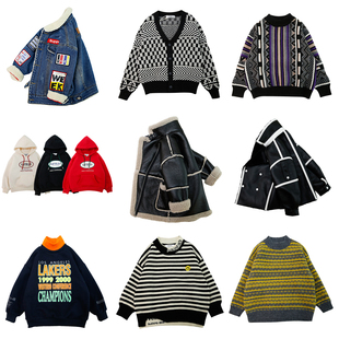 断码清仓特价 啦芙莱品牌牛哆哆冬季毛衣加绒卫衣外套针织衫保暖