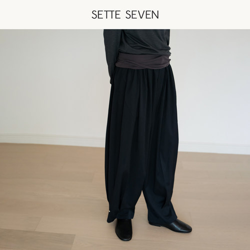 SETTE SEVEN设计感可调节裤脚休闲裤女高腰垂感显瘦通勤直筒长裤