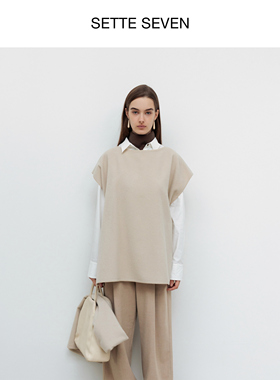 SETTE SEVEN·不规则披肩斗篷外套女秋冬季新款套装