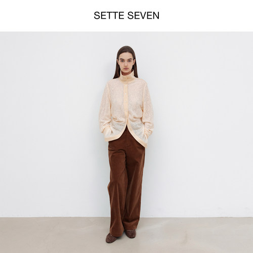 SETTE SEVEN复古美拉德阔腿裤女秋季高腰显瘦直筒裤高级感休闲裤