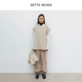 SETTE SEVEN·立体剪裁压褶束脚显瘦垂坠感九分裤