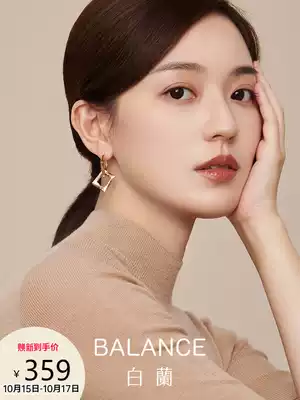 Bai Lan Jewelry earrings female sterling silver niche 2021 New Tide autumn and winter light luxury design simple high-grade earrings