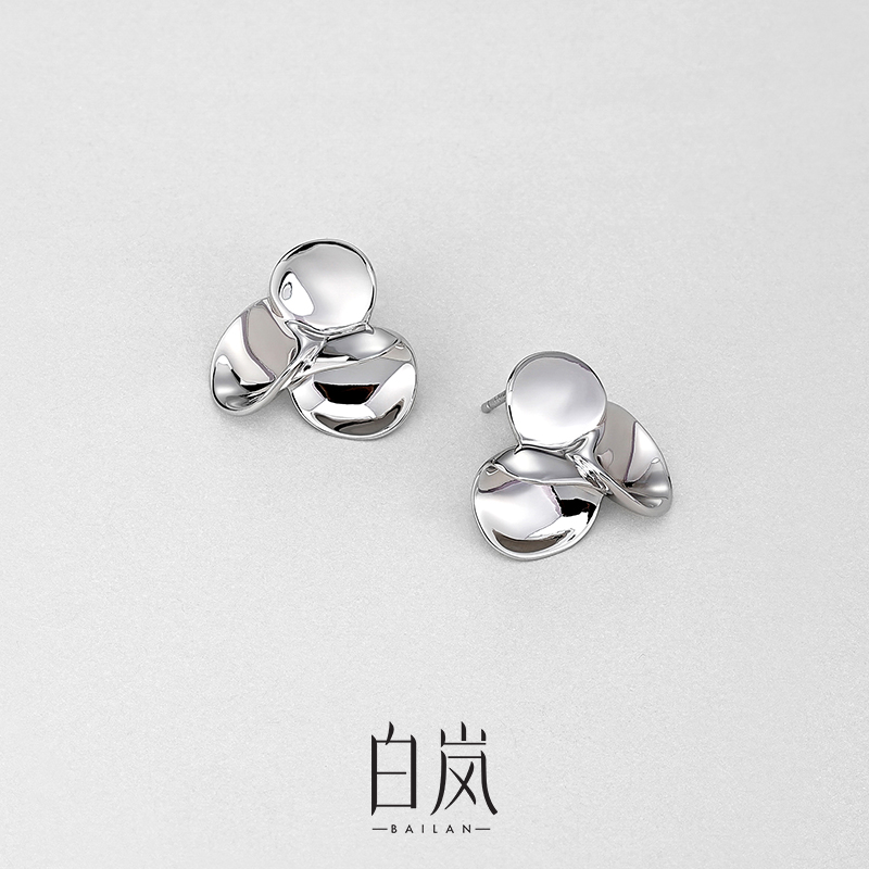 白岚花花耳钉925银女小众