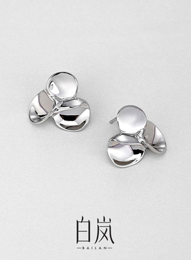 白岚花花耳钉925银女小众轻奢原创设计高级感耳环新款ED4324