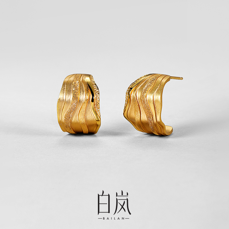 白岚金川耳环925银小众设计高级精致耳饰耳钉饰品首饰配饰ED4532