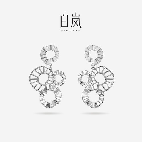 白岚日光纪耳坠女925银新款轻奢气质设计耳饰ED5038
