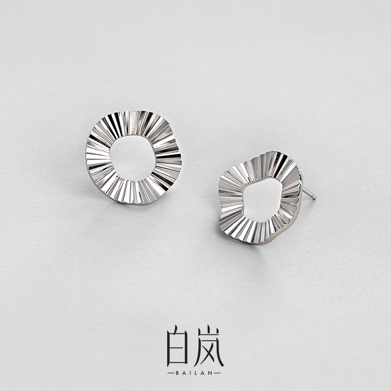 白岚925银气质女设计感耳钉