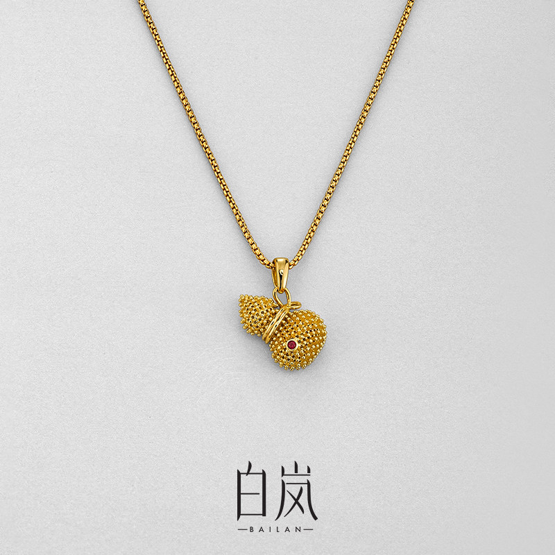 白岚红宝葫芦项链红宝石毛衣链女秋冬饰品首饰XL6032 - 白岚旗舰店出品