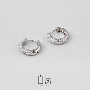 白岚满镶耳圈925银耳环女小众设计感2023年新款 耳饰耳钉ED3766