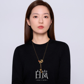 12月上新 白岚珍宝葫芦项链黑贝玛瑙毛衣链女独特首饰XL6029