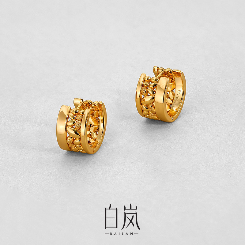 白岚五谷丰登耳钉925银女耳环耳饰小众设计通勤百搭耳扣ED4548