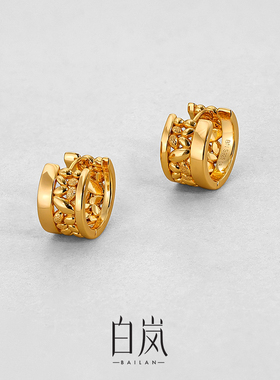 白岚五谷丰登耳钉925银女耳环耳饰小众设计通勤百搭耳扣ED4548