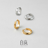 白岚镜光耳圈女925银新款 爆款 轻奢小众耳环圈圈素圈耳饰ED3774