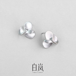 白岚花花耳钉999银女轻奢小众设计感耳饰新款 耳环轻奢ED4349
