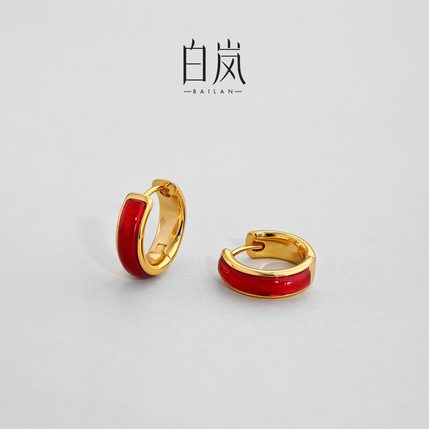 白岚红玛瑙耳圈轻奢小众本命年气质轻奢耳环耳钉新款女ED4437-T