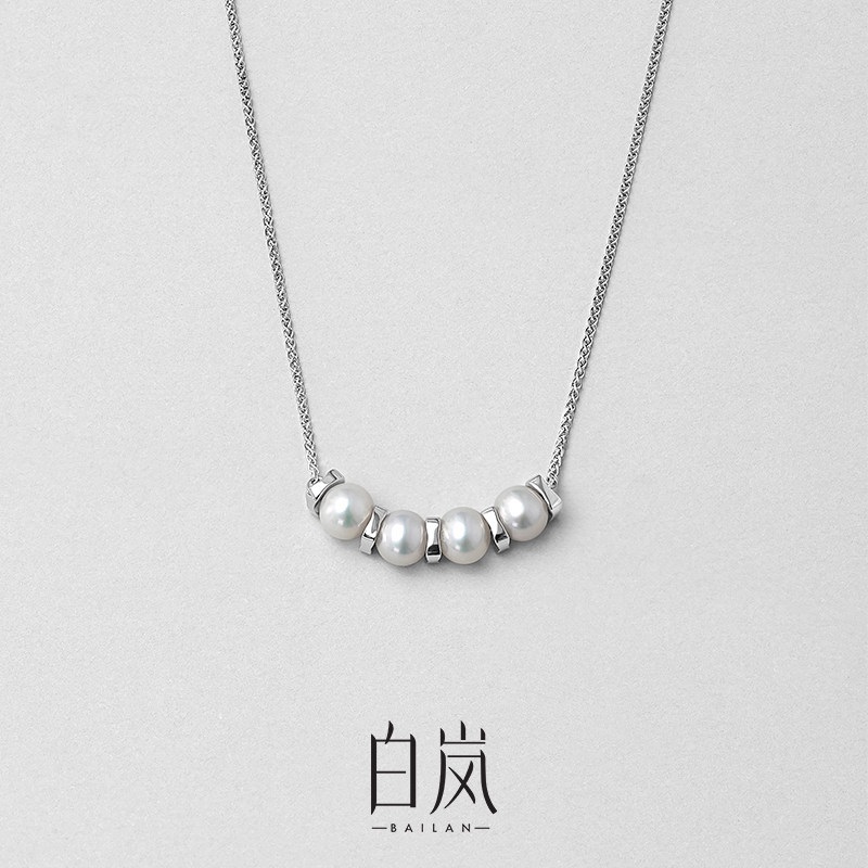 白岚间珠项链珍珠锁骨链女毛衣链时尚气质轻奢小众设计XL2774