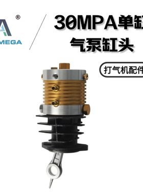 充气机30MPA单缸大头充气泵泵头4500psi气动通用缸头原装维修配件