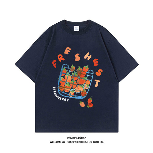 CHRY STUDIO趣味草莓印花T恤圆领夏季潮牌高街原创设计感情侣短袖