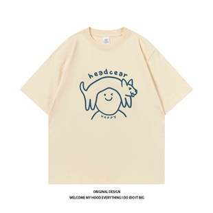 宽松休闲百搭情侣款 CHRY 趣味卡通狗狗印花短袖 新款 T恤 STUDIO夏季