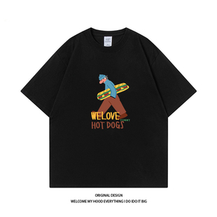 宽松百搭休闲情侣上衣T 趣味卡通人物印花短袖 CHRY STUDIO潮牌美式