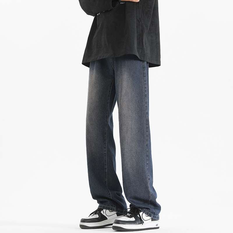 CHRY STUDIO美式高街水洗牛仔裤春秋季宽松复古潮流休闲直筒长裤