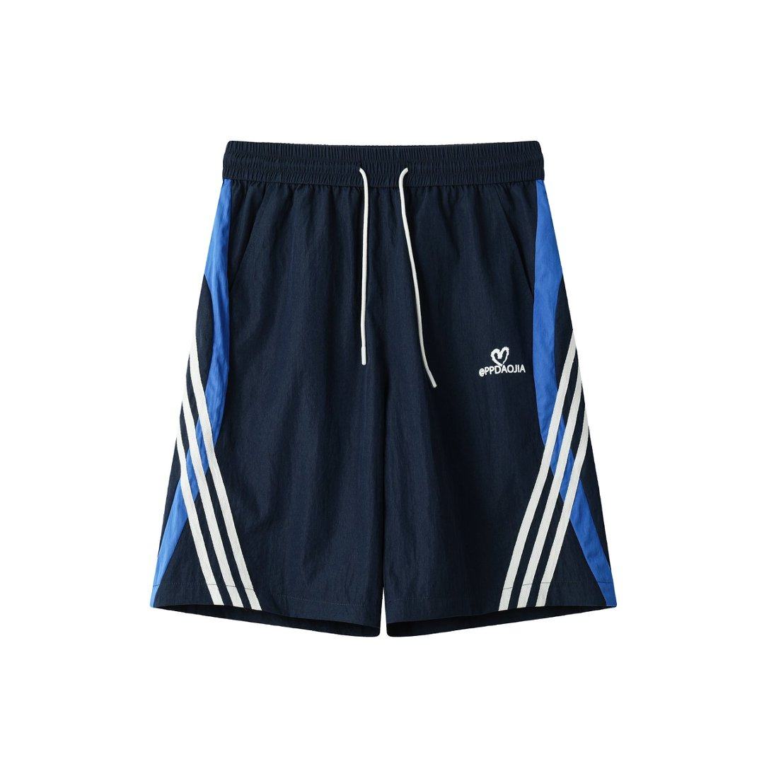 CHRY STUDIO美式撞色条纹冰丝短裤夏季宽松薄款凉感速干五分裤男,男装,短裤,淘宝优惠券,粉丝福利购,淘宝优惠卷