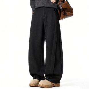 STUDIO美式 加绒加厚直筒宽松休闲裤 款 冬季 男 奥粒绒弯刀长裤 CHRY