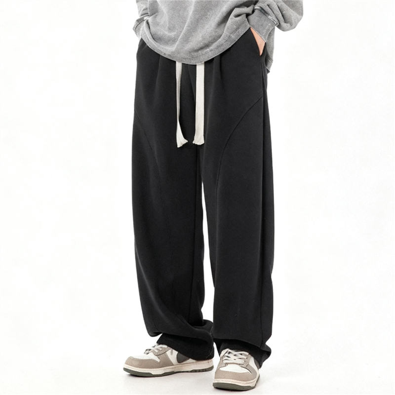 CHRY STUDIO美式重磅弧形宽松直筒卫裤2025秋季新款休闲百搭长裤