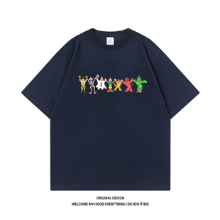 上衣 宽松百搭休闲情侣款 CHRY STUDIO港风ins趣味卡通小人印花短袖