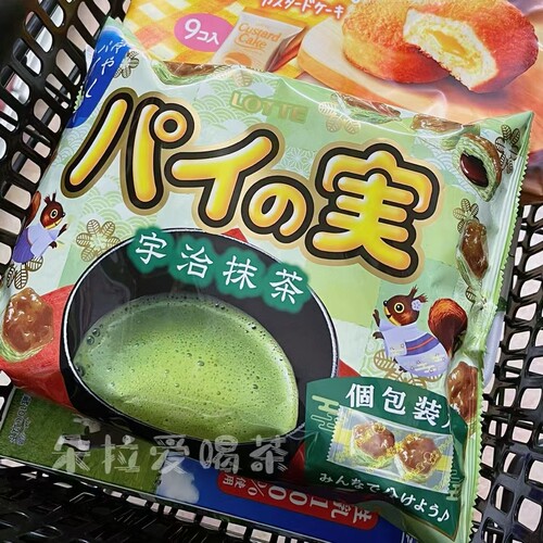 日本乐天抹茶味泡芙夹心饼干