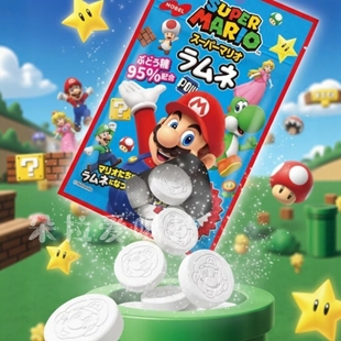 日本进口NOBEL诺贝尔马里奥超级玛丽汽水糖汽水味5种角色儿童糖果