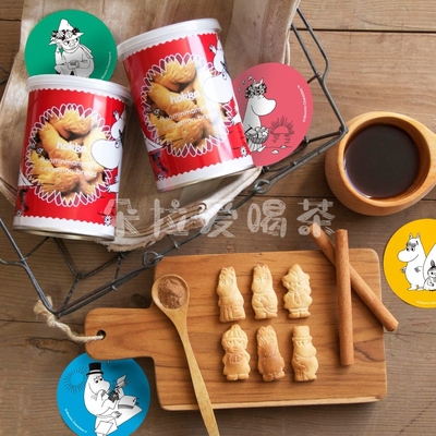 日本进口北陆制果曲奇饼干姆明卡通造型牛奶巧克力儿童零食20g