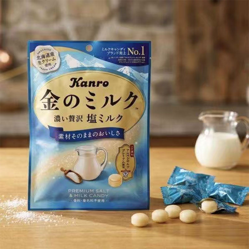 日本进口甘乐Kanro糖果北海道浓郁盐牛奶味糖58.5g