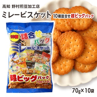 日本进口野村天日盐饼干儿童成人营养香脆饼干多口味家庭装70gX10