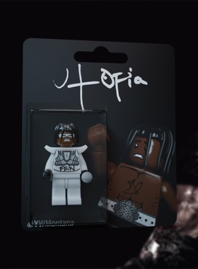 现货Travis Scott周边手工挂卡玩具UTOPIA乌托邦专辑积木人仔